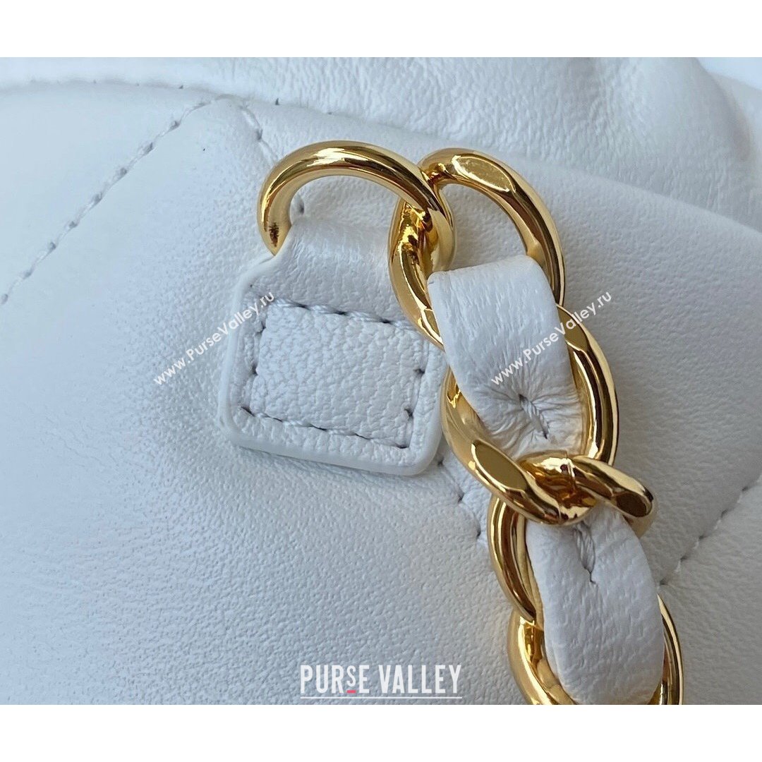 Chanel Lambskin Bucket Clutch with Chain and Rings AP2330 White 2021 (SSZ-21082820)