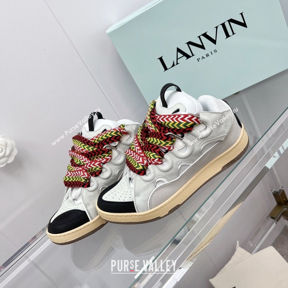 Lanvin Leather Curb Sneakers L11102 Grey/Black 2023 Top (KL-23110102)