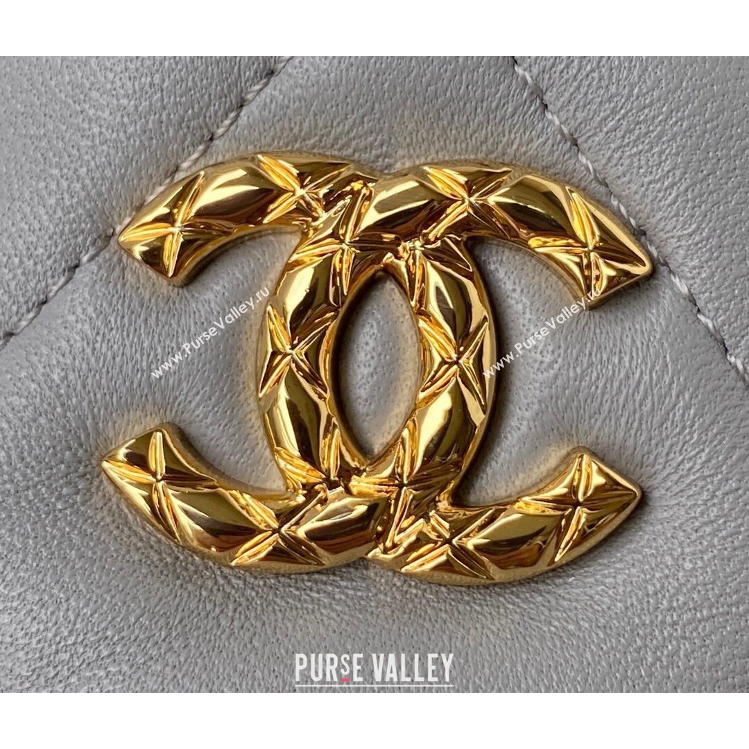 Chanel Lambskin Bucket Clutch with Chain and Rings AP2330 Gray 2021 (SSZ-21082821)