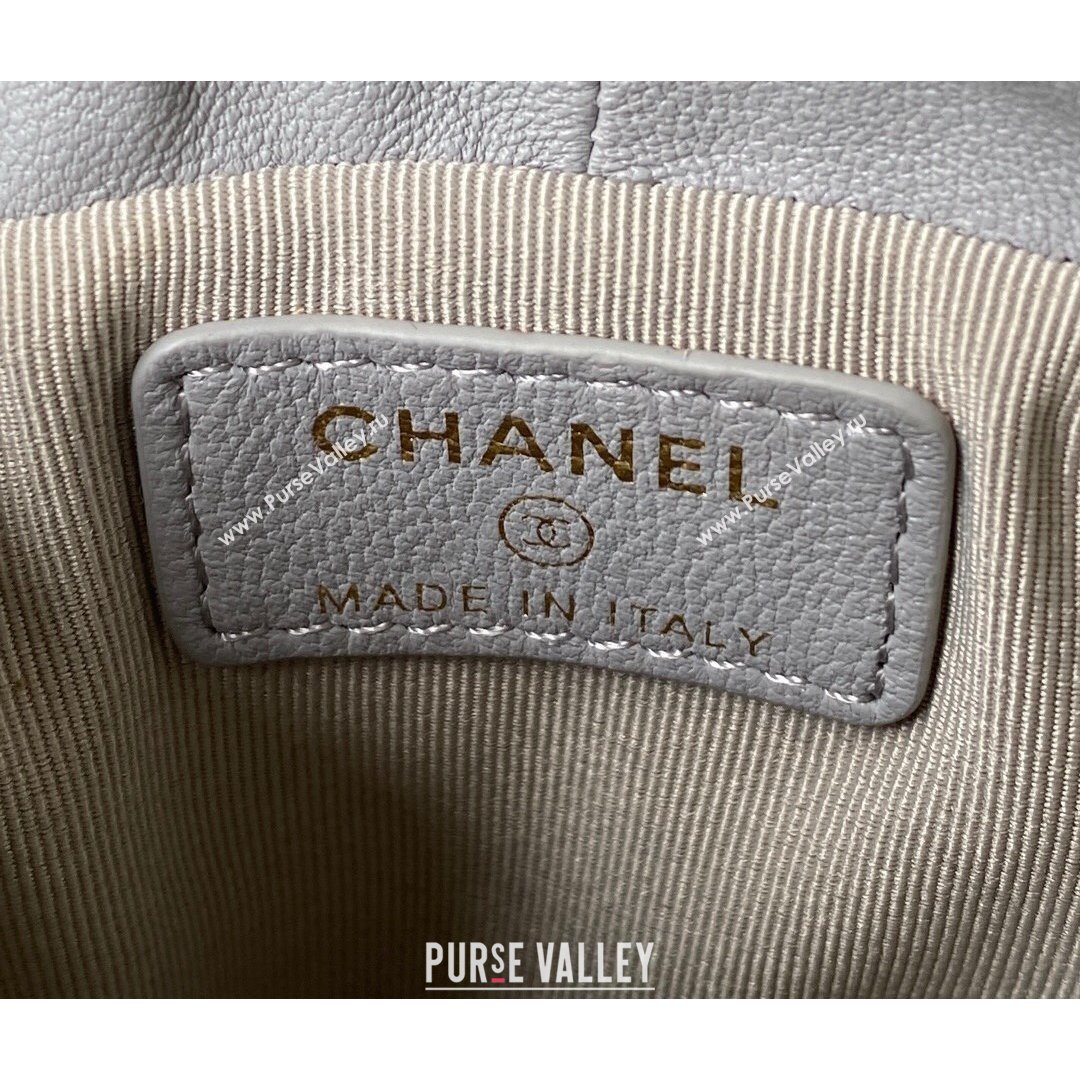 Chanel Lambskin Bucket Clutch with Chain and Rings AP2330 Gray 2021 (SSZ-21082821)