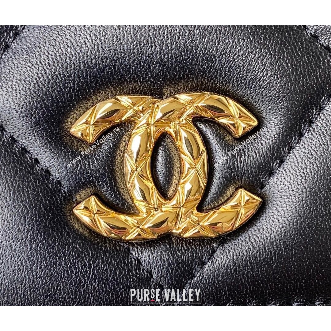 Chanel Lambskin Wallet on Chain WOC with Rings AP2236 Black 2021 (SSZ-21082822)