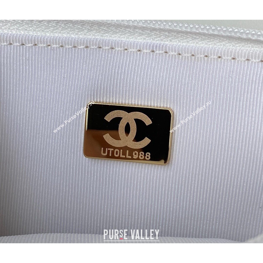 Chanel Lambskin Wallet on Chain WOC with Rings AP2236 White 2021 (SSZ-21082823)