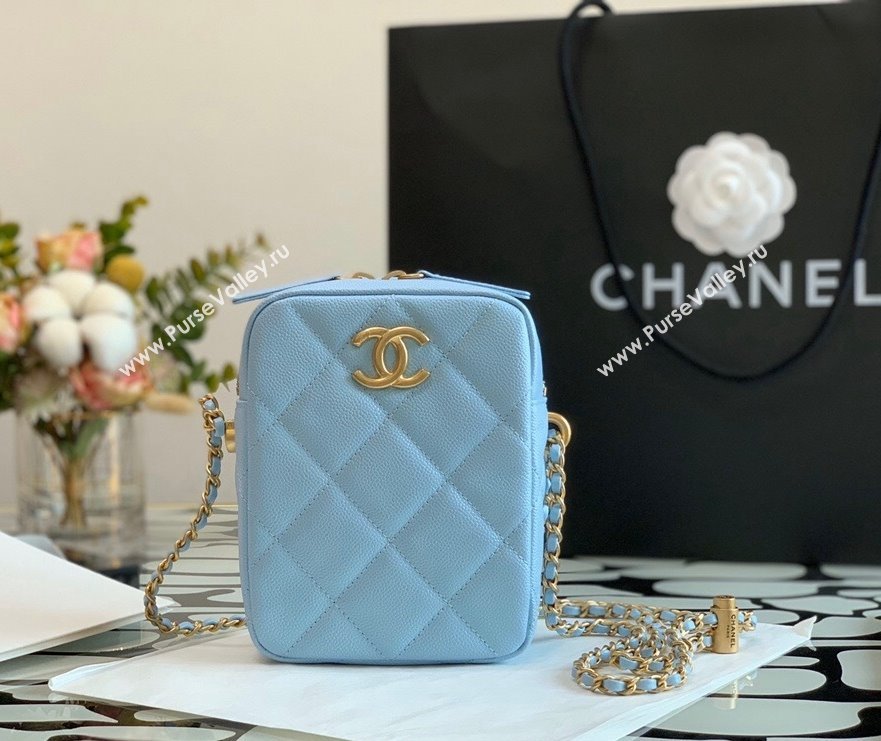 Chanel Iridescent Grained Calfskin Camera Bag AS2857 Light Blue 2021 (JY-21101238)