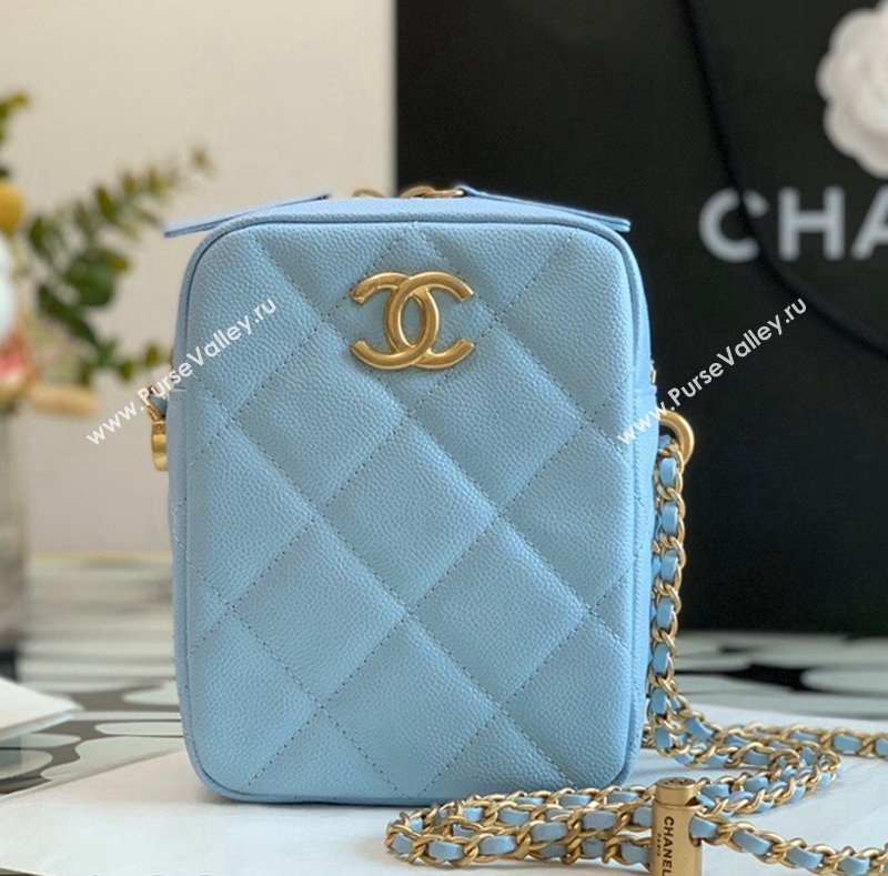 Chanel Iridescent Grained Calfskin Camera Bag AS2857 Light Blue 2021 (JY-21101238)