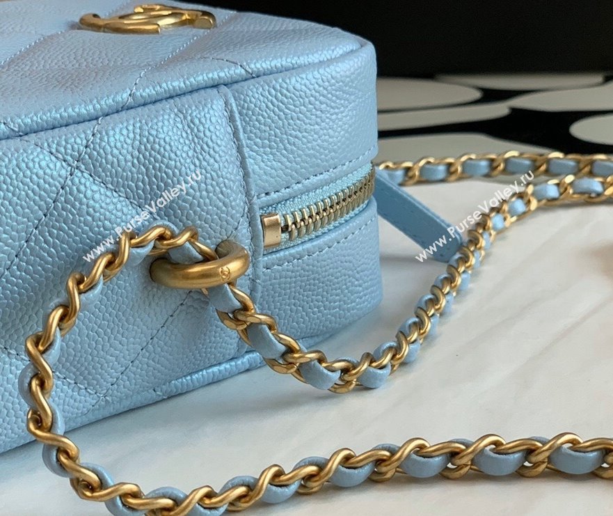 Chanel Iridescent Grained Calfskin Camera Bag AS2857 Light Blue 2021 (JY-21101238)