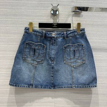 Chanel Denim Skirt CH032833 Blue 2024 (Q-24032833)