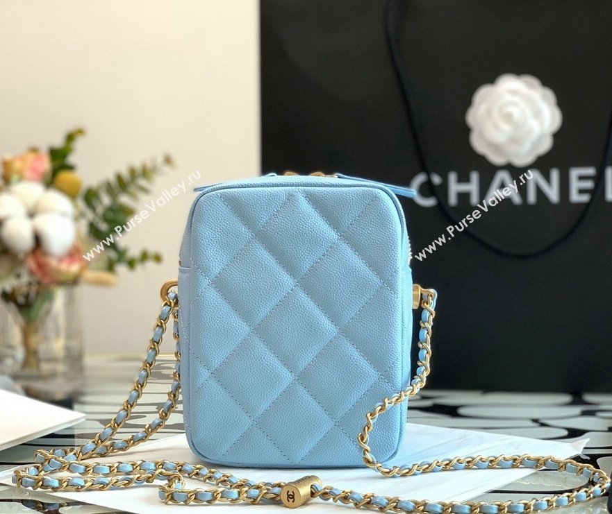 Chanel Iridescent Grained Calfskin Camera Bag AS2857 Light Blue 2021 (JY-21101238)