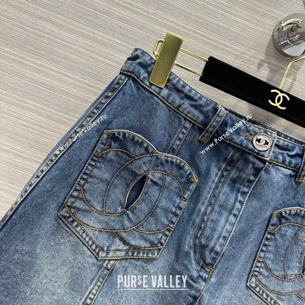 Chanel Denim Skirt CH032833 Blue 2024 (Q-24032833)