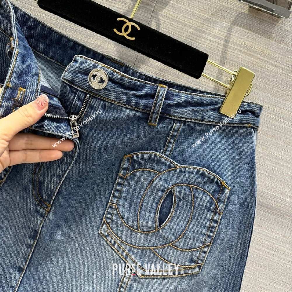 Chanel Denim Skirt CH032833 Blue 2024 (Q-24032833)