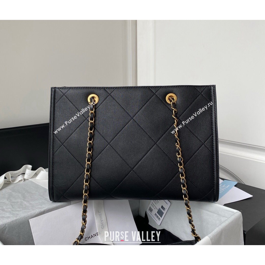 Chanel Calfskin Small Shopping Bag AS2752 Black 2021 (SSZ-21082827)