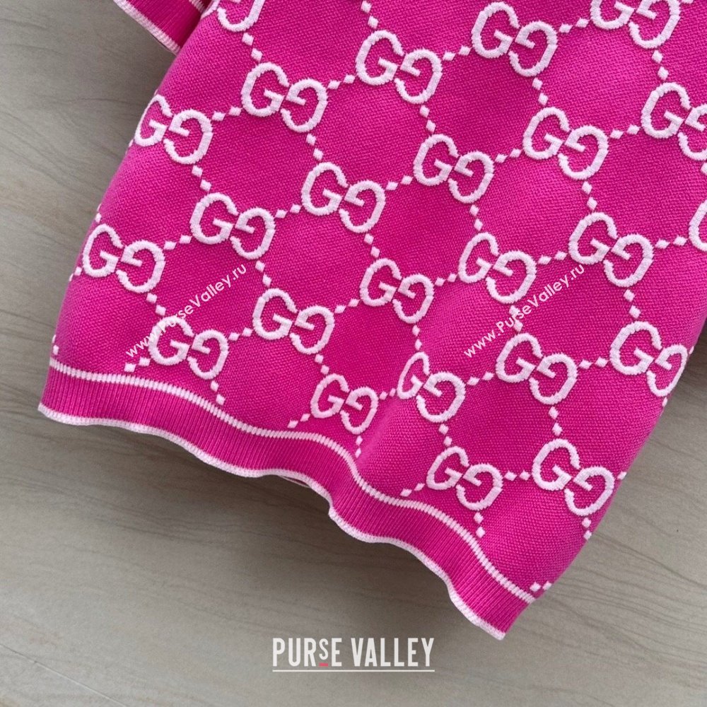 Gucci GG Short-sleeved Sweater G051733 Pink 2024 (Q-24051733)