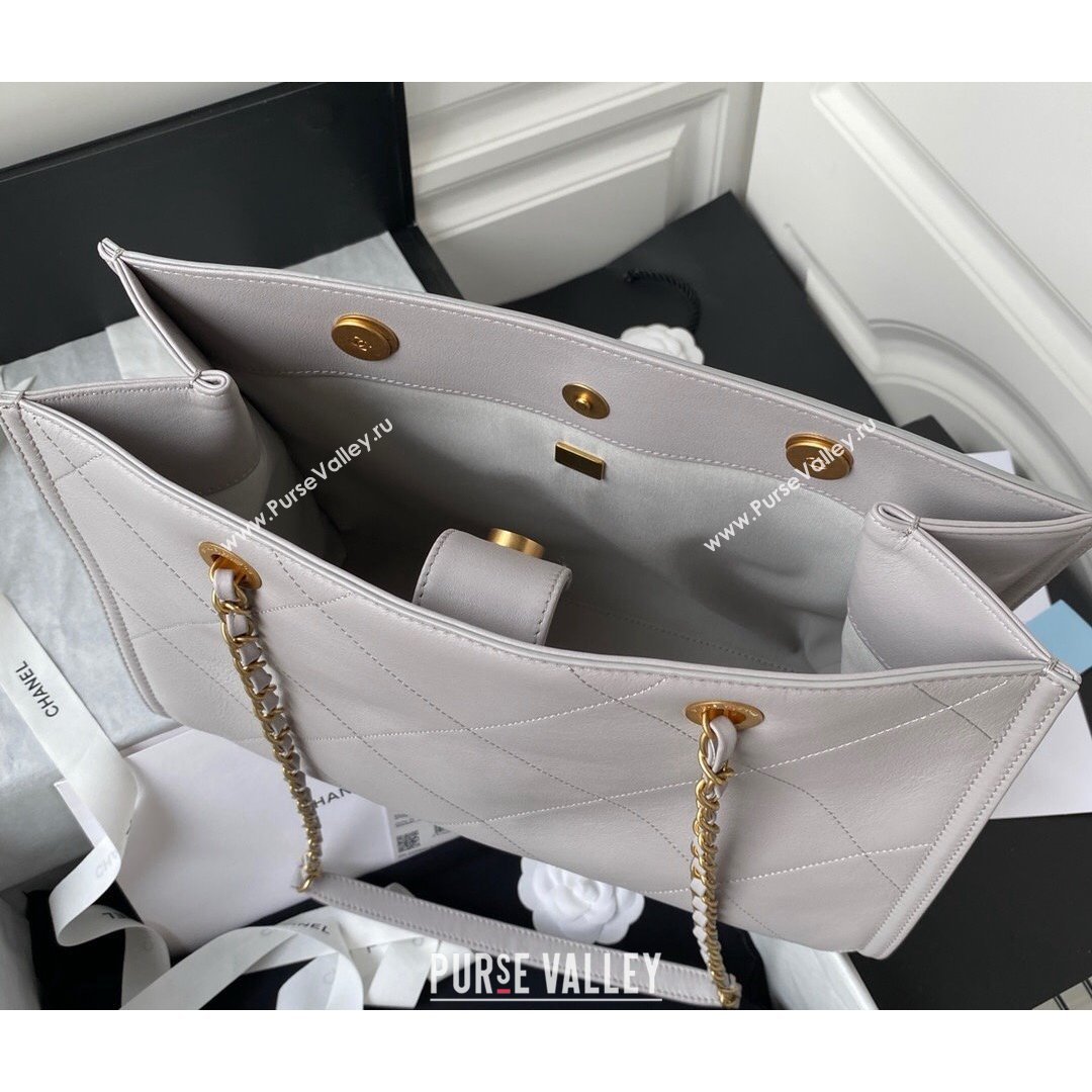 Chanel Calfskin Small Shopping Bag AS2752 Gray 2021 (SSZ-21082826)