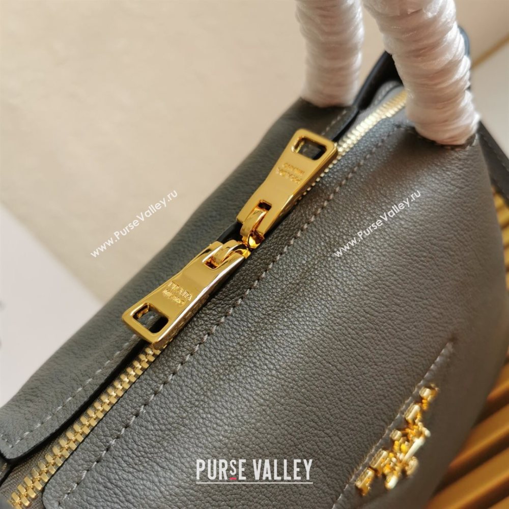 Prada Small Leather Top handle Bag 1BC145 Grey 2020 (YZ-20112715)