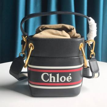 Chloe Roy Smooth Calfskin Bucket Bag Black 2021 (SSZ-21082802)