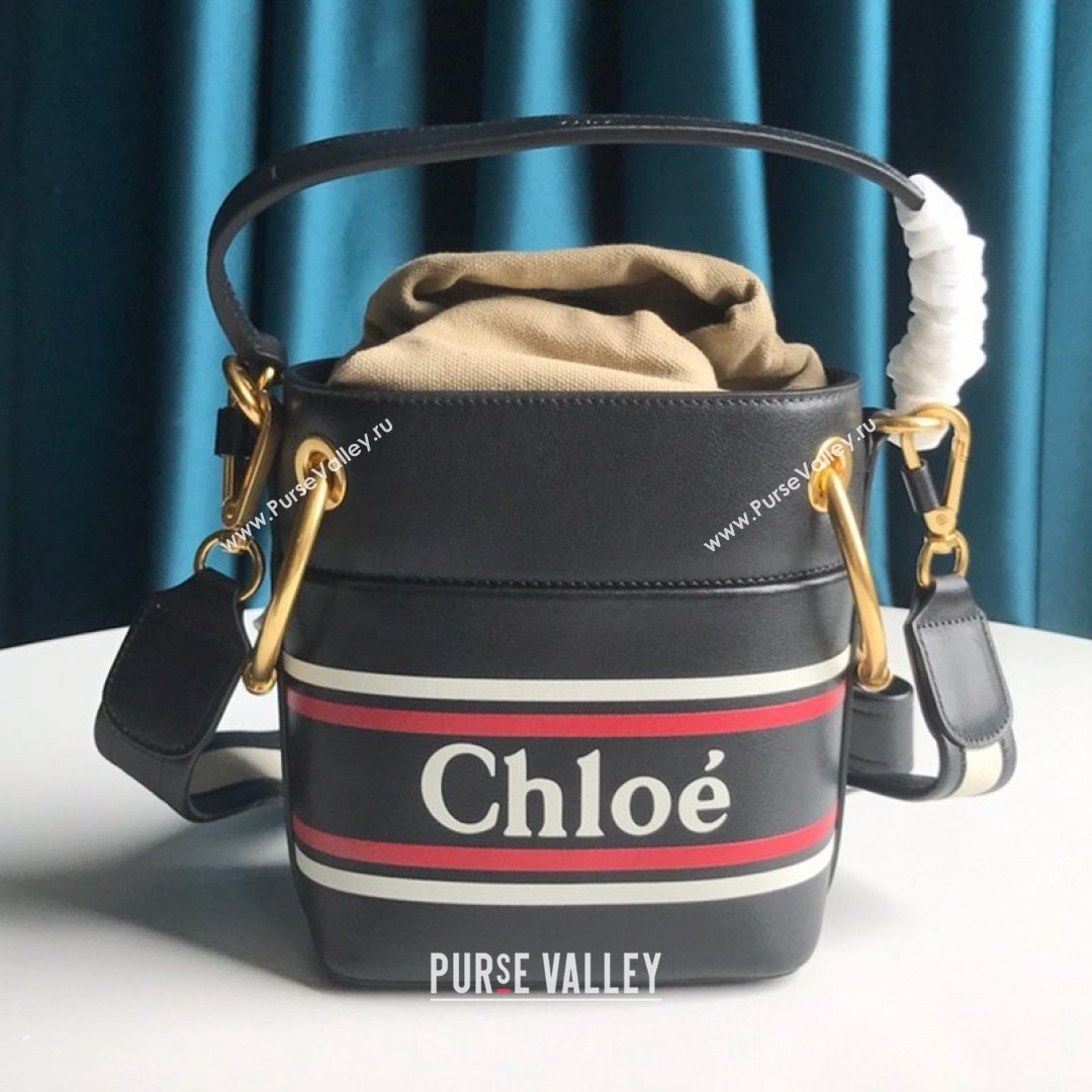 Chloe Roy Smooth Calfskin Bucket Bag Black 2021 (SSZ-21082802)