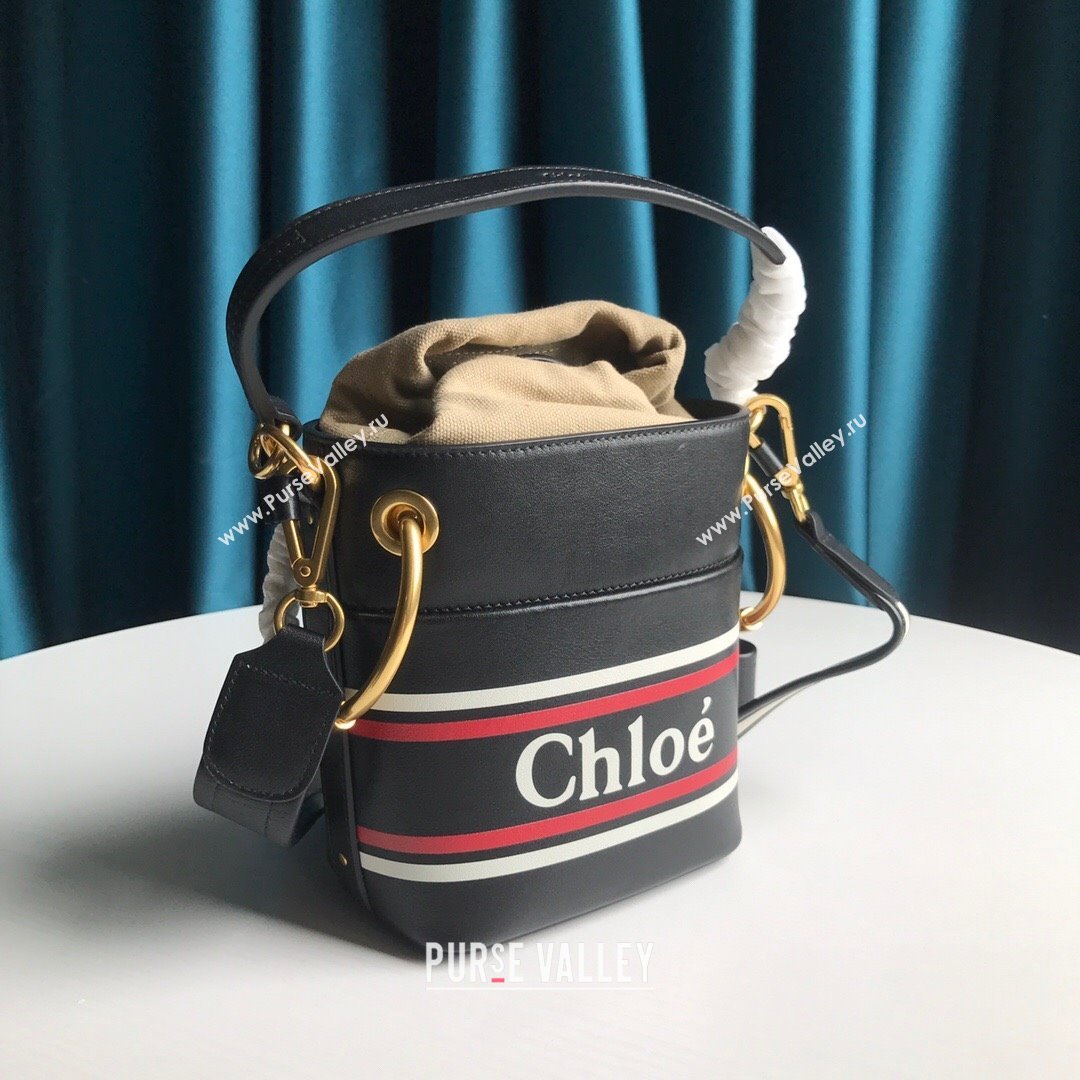 Chloe Roy Smooth Calfskin Bucket Bag Black 2021 (SSZ-21082802)
