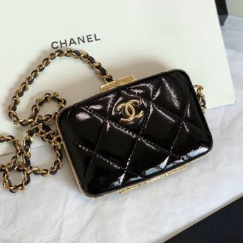 Chanel Goatskin Small Box Clutch with Chain AP2242 Black 2021 (JY-21101247)