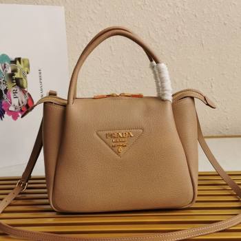 Prada Small Leather Top handle Bag 1BC145 Beige 2020 (YZ-20112714)