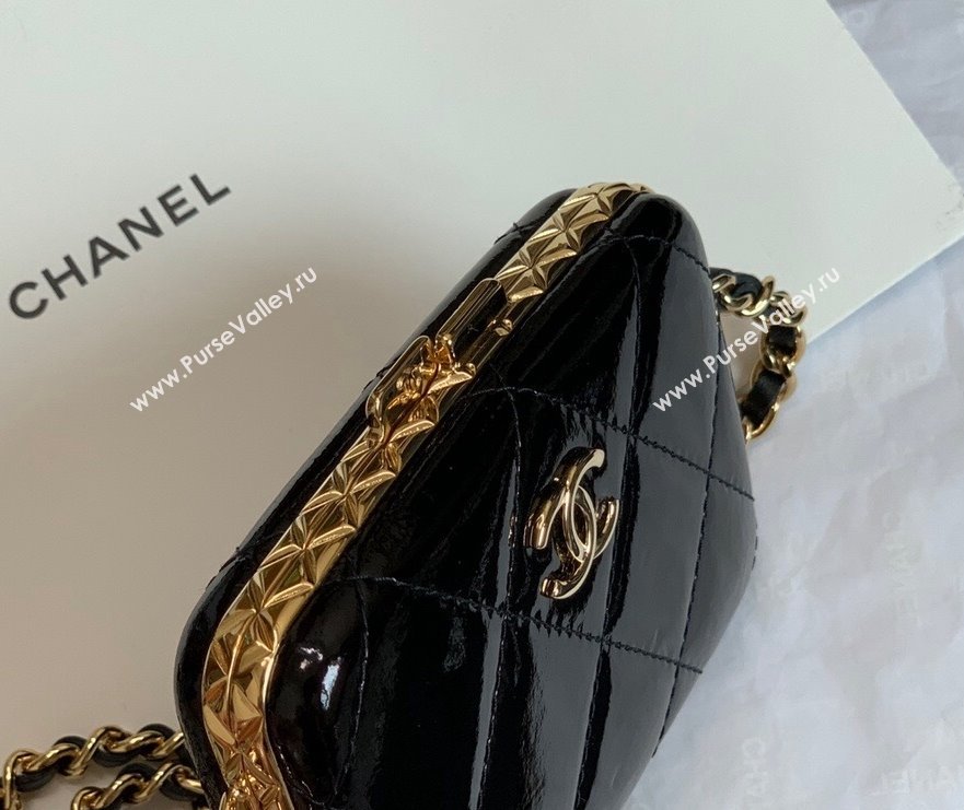 Chanel Goatskin Small Box Clutch with Chain AP2242 Black 2021 (JY-21101247)