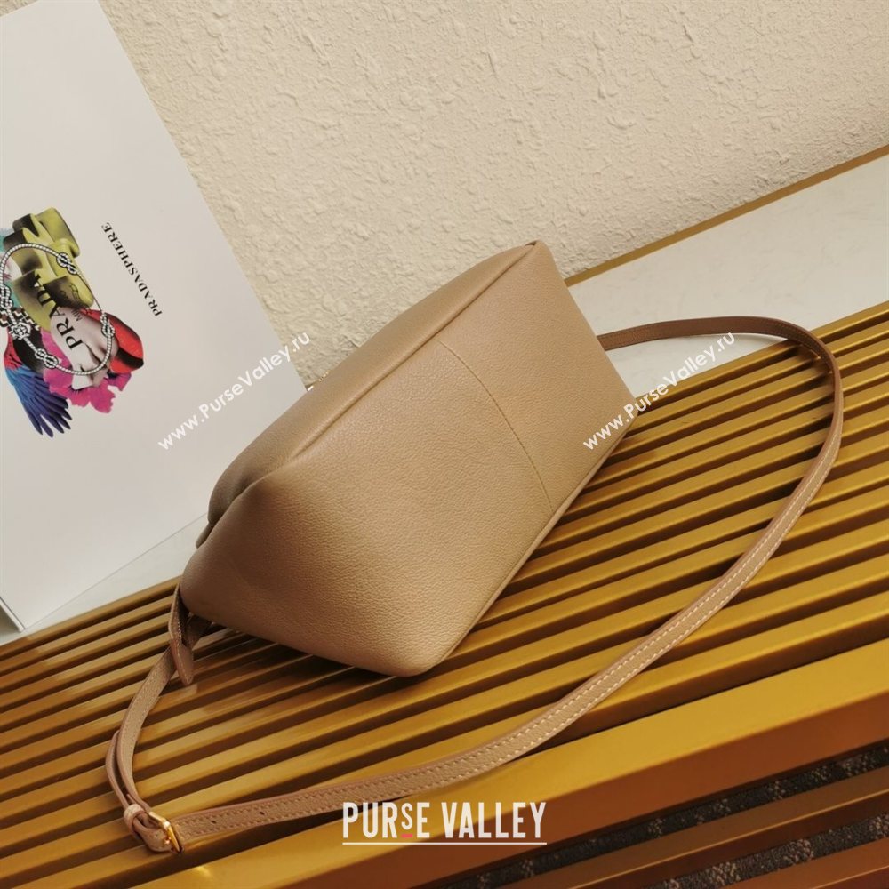 Prada Small Leather Top handle Bag 1BC145 Beige 2020 (YZ-20112714)