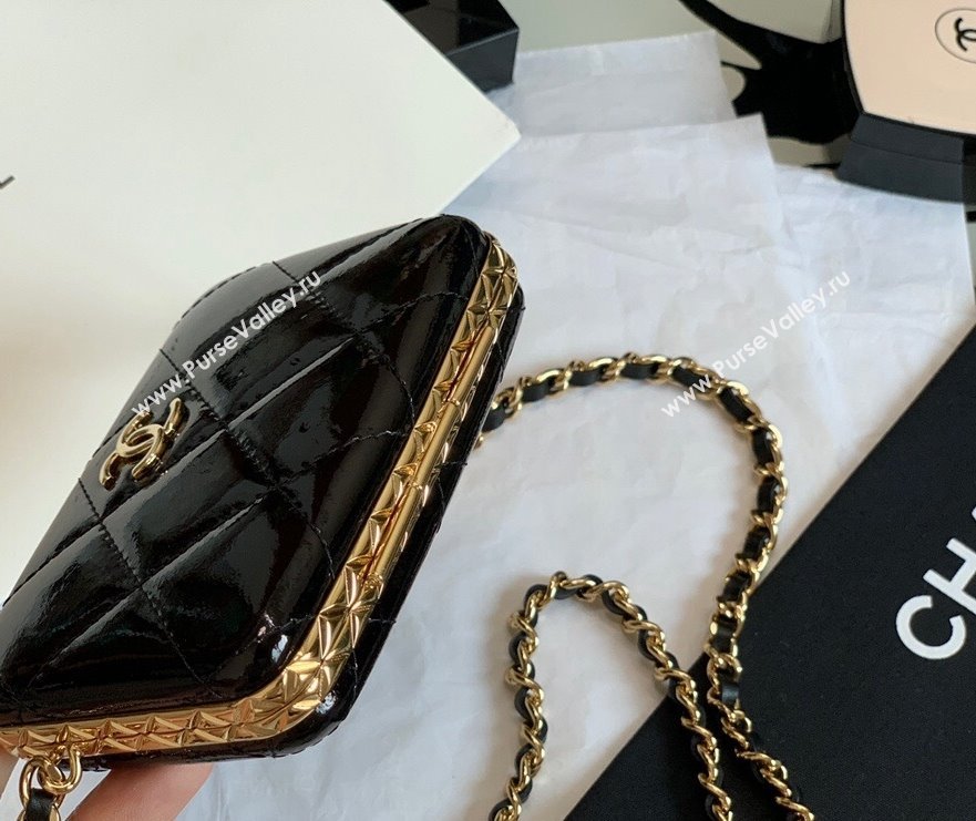 Chanel Goatskin Small Box Clutch with Chain AP2242 Black 2021 (JY-21101247)