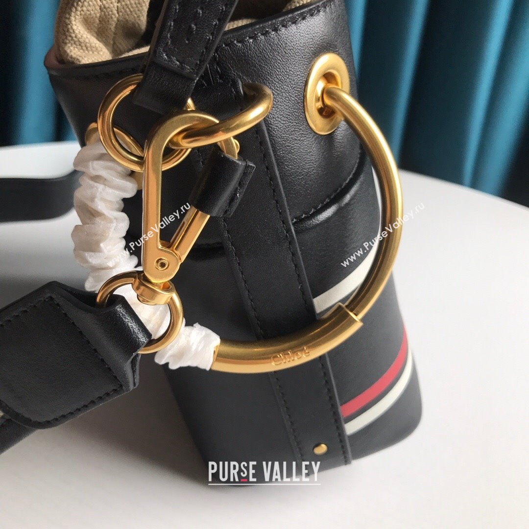 Chloe Roy Smooth Calfskin Bucket Bag Black 2021 (SSZ-21082802)