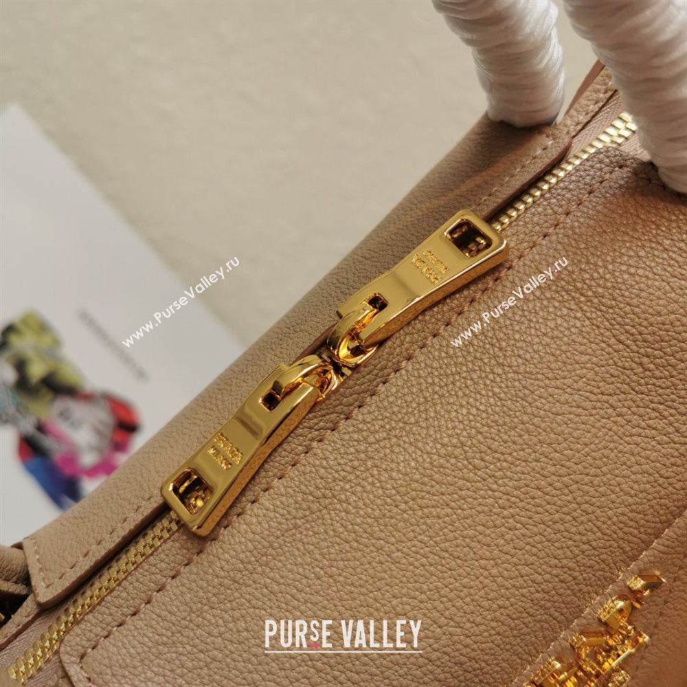 Prada Small Leather Top handle Bag 1BC145 Beige 2020 (YZ-20112714)