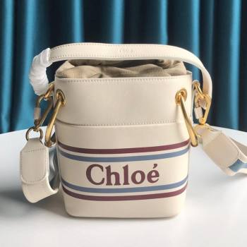 Chloe Roy Smooth Calfskin Bucket Bag White 2021 (SSZ-21082801)