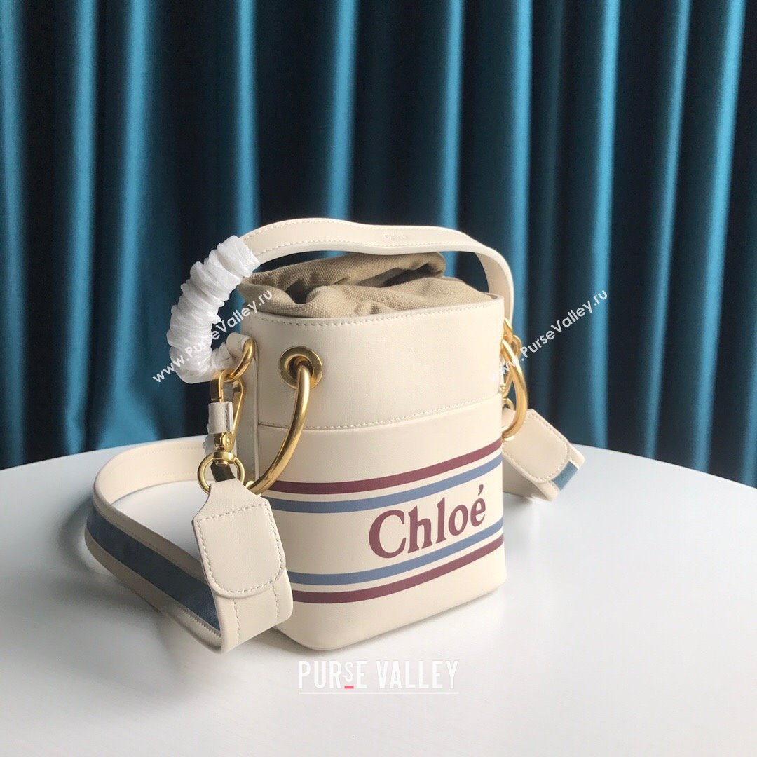 Chloe Roy Smooth Calfskin Bucket Bag White 2021 (SSZ-21082801)