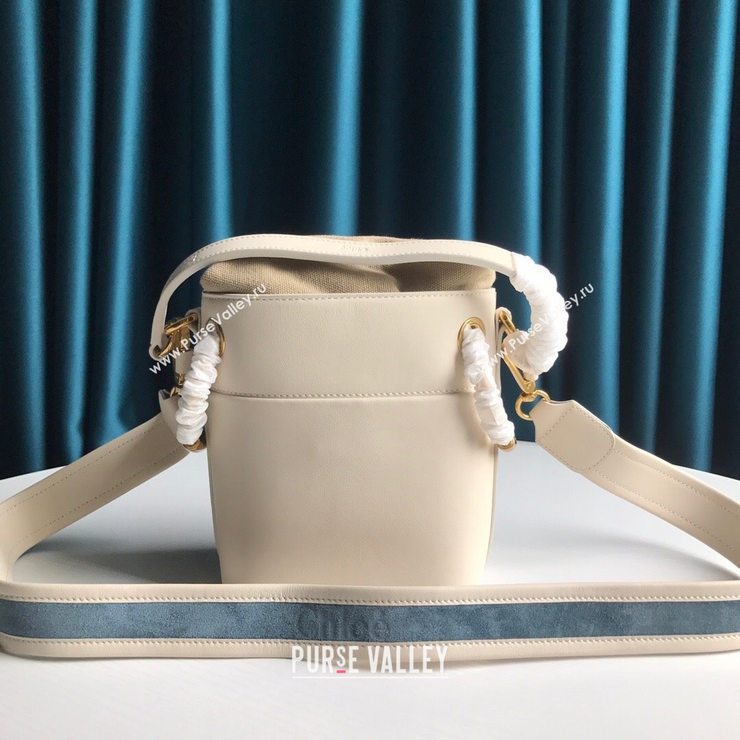 Chloe Roy Smooth Calfskin Bucket Bag White 2021 (SSZ-21082801)
