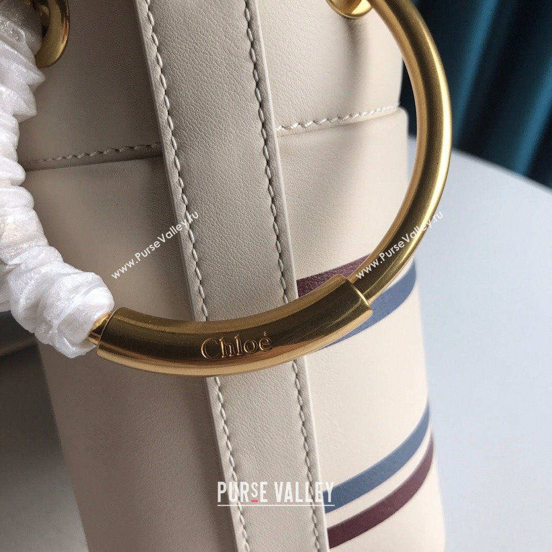 Chloe Roy Smooth Calfskin Bucket Bag White 2021 (SSZ-21082801)