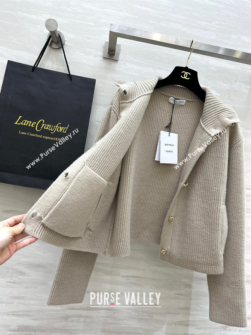 Bottega Veneta Wool Cardigan BV101745 Beige 2024 (Q-24101745)