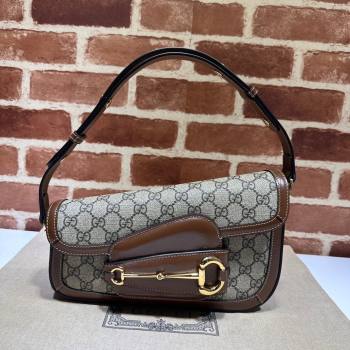 Gucci Horsebit 1955 GG Canvas Shoulder Bag 764155 Brown Leather 2023 (DLH-231128114)