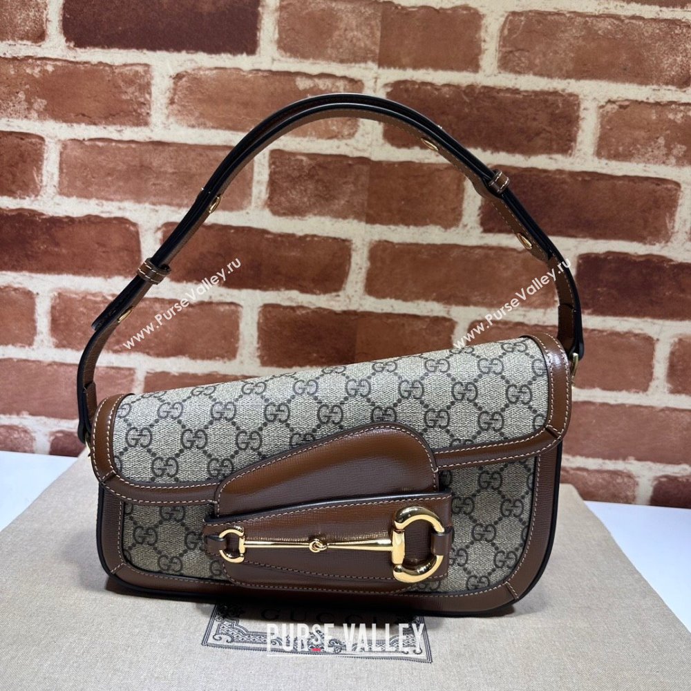 Gucci Horsebit 1955 GG Canvas Shoulder Bag 764155 Brown Leather 2023 (DLH-231128114)