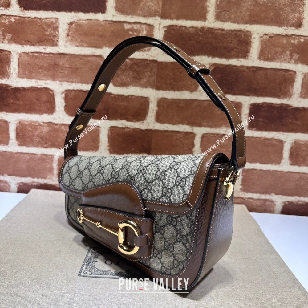 Gucci Horsebit 1955 GG Canvas Shoulder Bag 764155 Brown Leather 2023 (DLH-231128114)