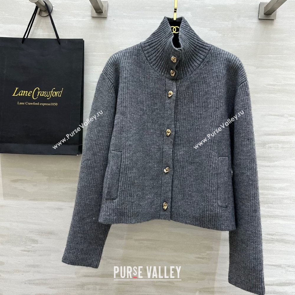 Bottega Veneta Wool Cardigan BV101746 Gray 2024 (Q-24101746)