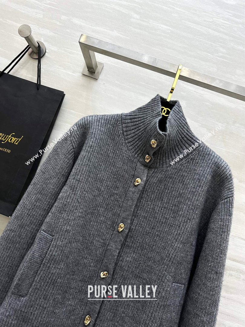 Bottega Veneta Wool Cardigan BV101746 Gray 2024 (Q-24101746)