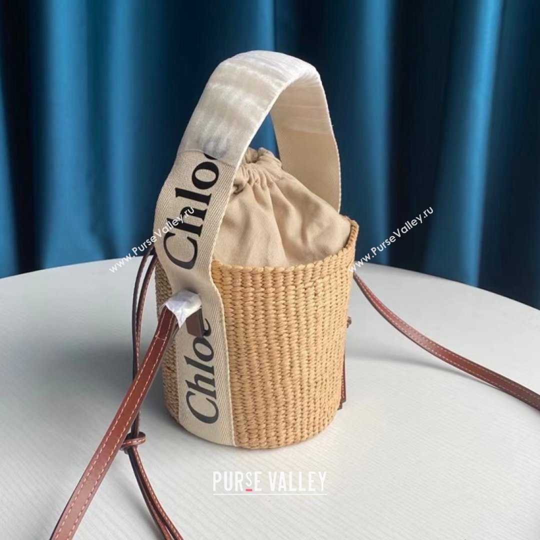 Chloe Small Woody Basket Bag Beige/White 2021 03 (SSZ-21082805)