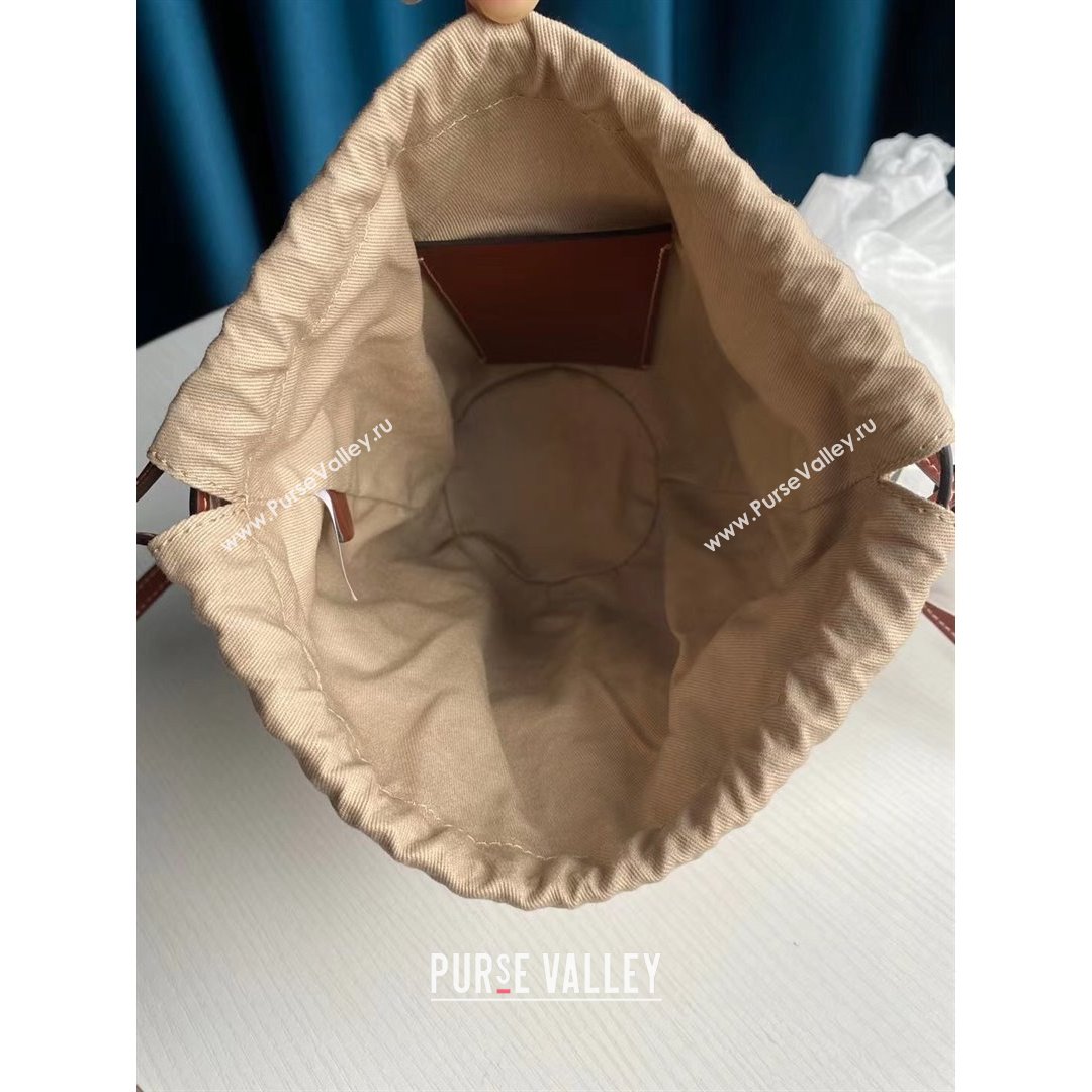 Chloe Small Woody Striped Basket Bag Brown/Beige/White 2021 (SSZ-21082803)