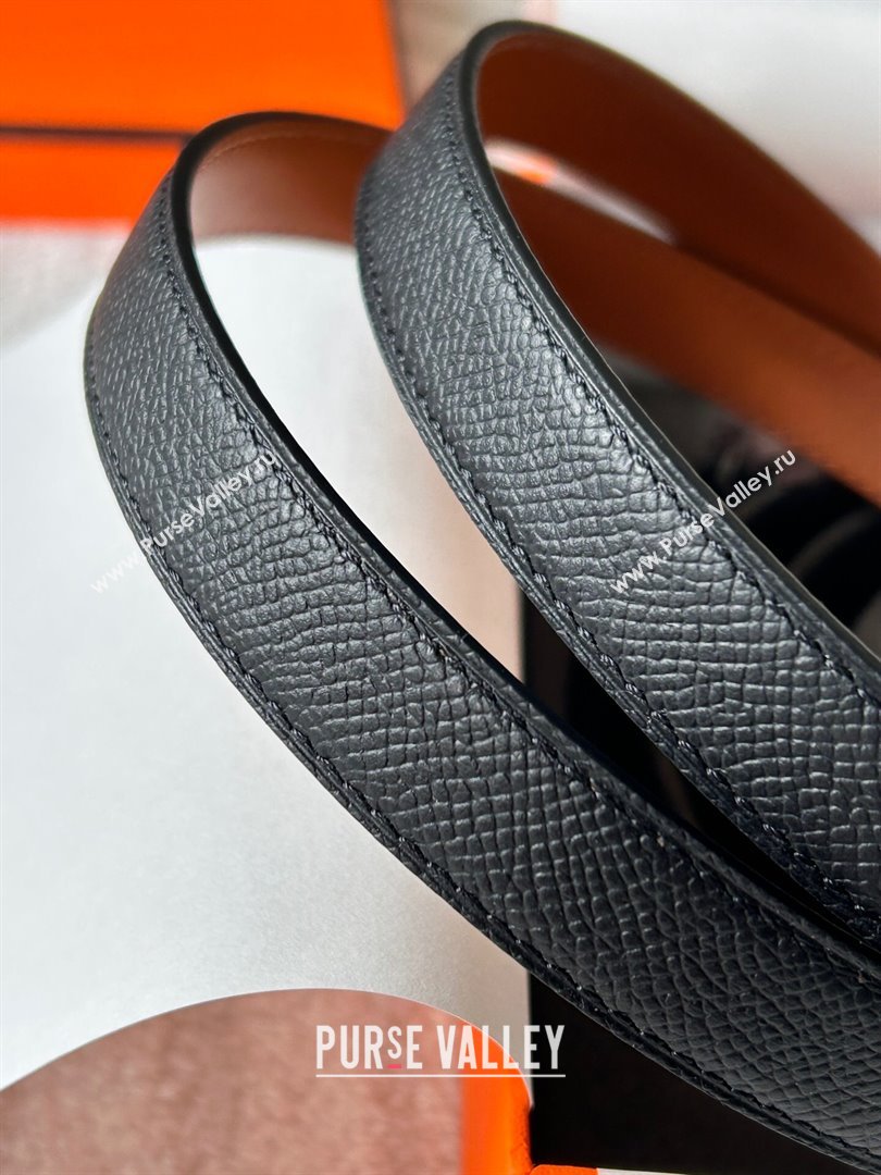 Hermes Epsom Leather Belt 1.8cm Black/Gold 2024 (YANG-24072413)