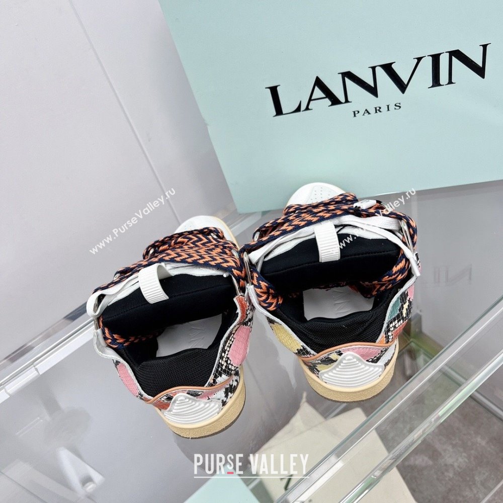 Lanvin Leather Curb Sneakers L11113 White/Pink 2023 Top (KL-23110113)