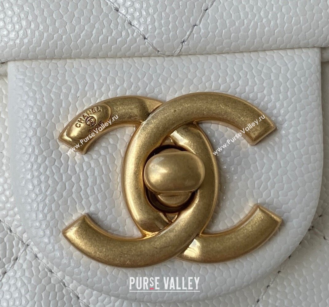 Chanel Iridescent Grained Calfskin Mini Flap Bag AS2855 White 2021 (JY-21101216)