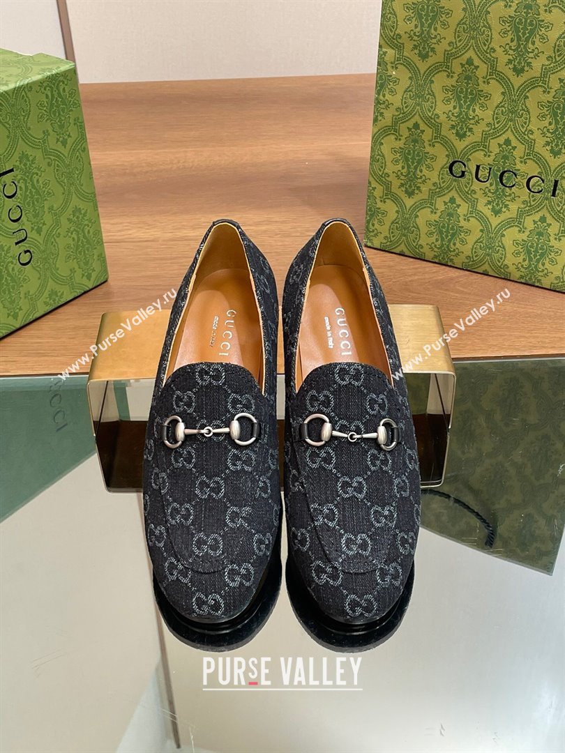 Gucci Jordaan GG Denim Loafer Black 2024 (SS-24051605)