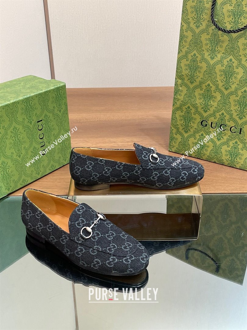 Gucci Jordaan GG Denim Loafer Black 2024 (SS-24051605)