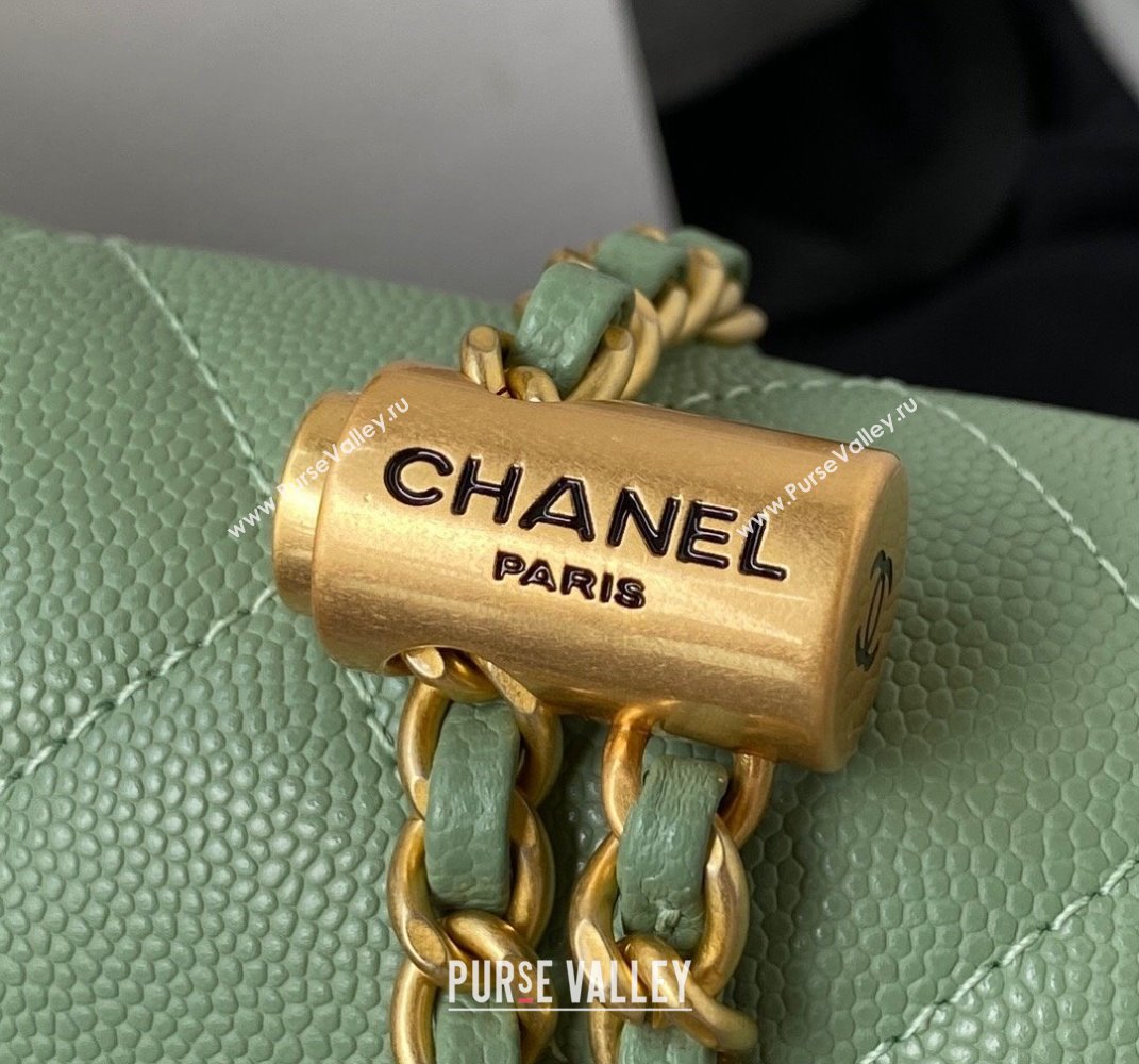 Chanel Iridescent Grained Calfskin Mini Flap Bag AS2855 Green 02 2021 (JY-21101218)