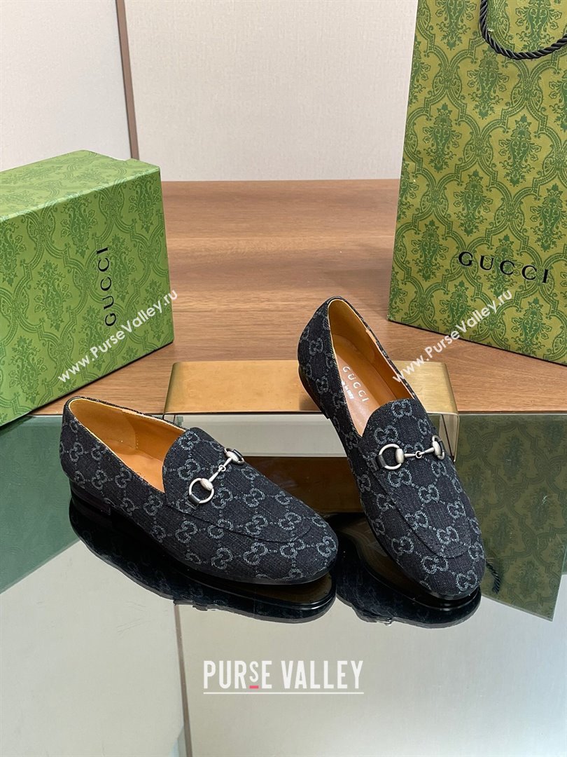 Gucci Jordaan GG Denim Loafer Black 2024 (SS-24051605)