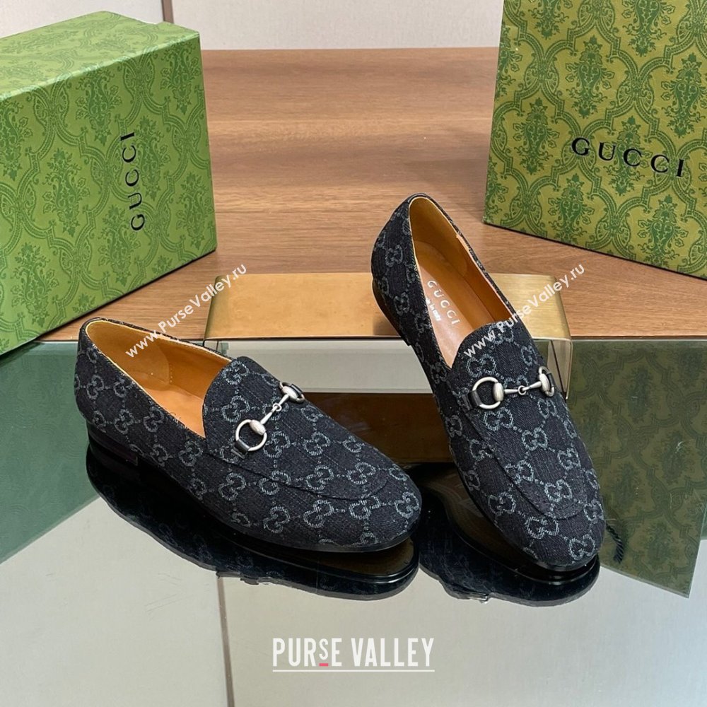 Gucci Jordaan GG Denim Loafer Black 2024 (SS-24051605)