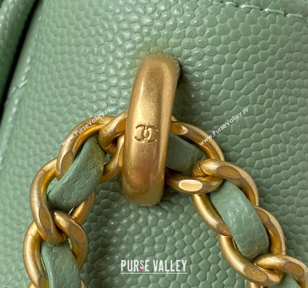 Chanel Iridescent Grained Calfskin Mini Flap Bag AS2855 Green 02 2021 (JY-21101218)