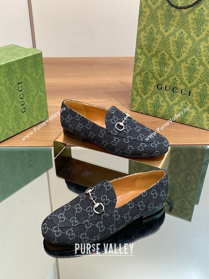Gucci Jordaan GG Denim Loafer Black 2024 (SS-24051605)