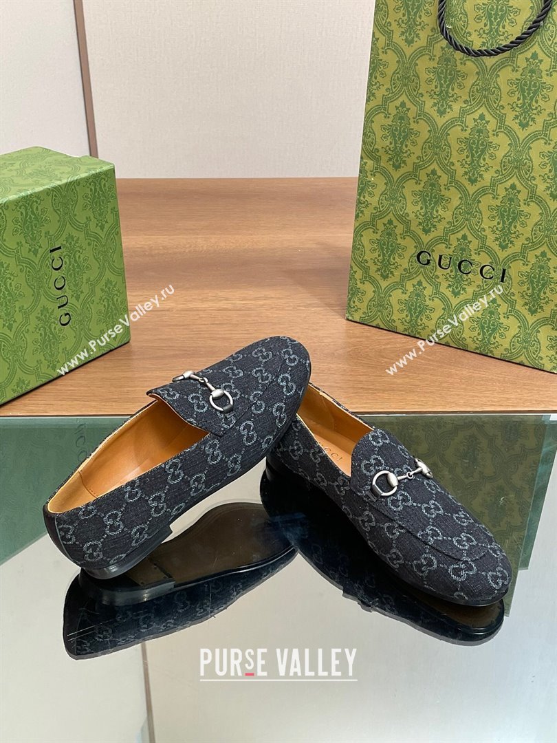 Gucci Jordaan GG Denim Loafer Black 2024 (SS-24051605)